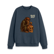 Navy Blue Printed Sweater Front