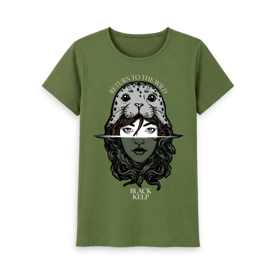Khaki Printed T-shirt Front