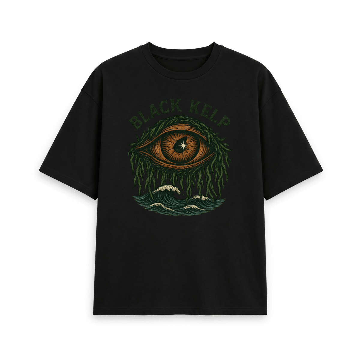 Black Printed T-shirt Front
