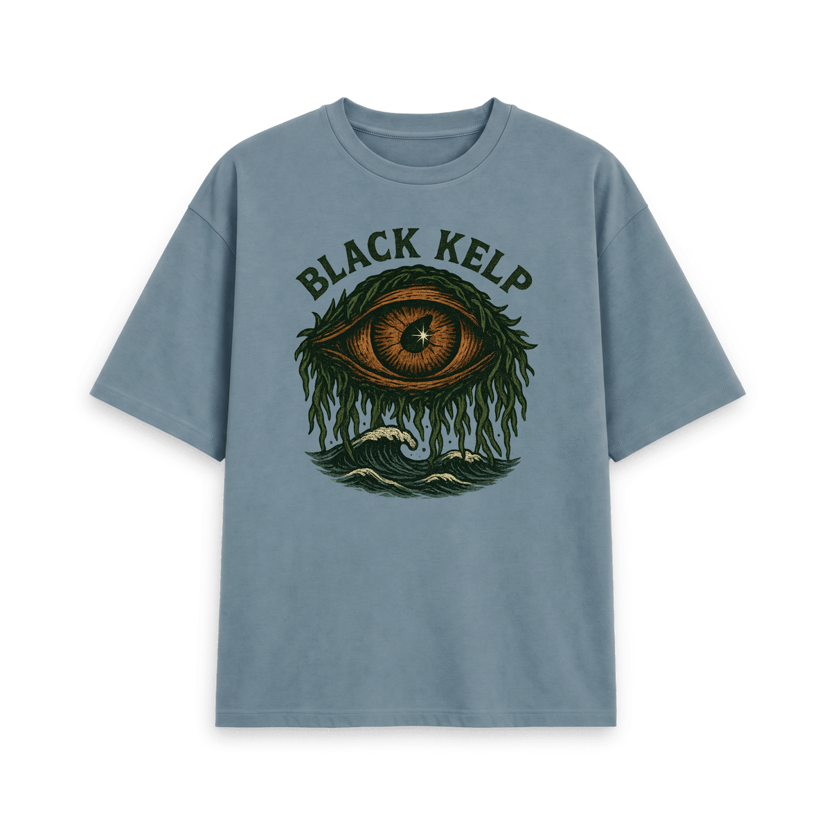 Stone Blue Printed T-shirt Front