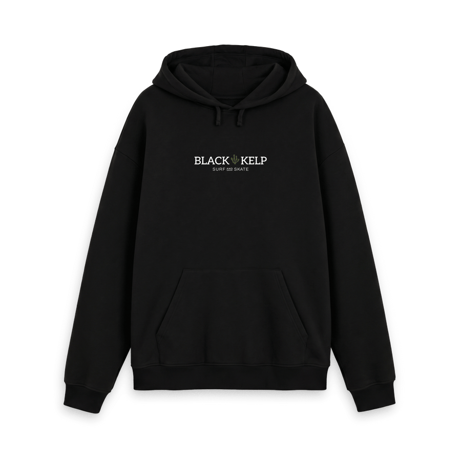 Black Printed Hoody Front