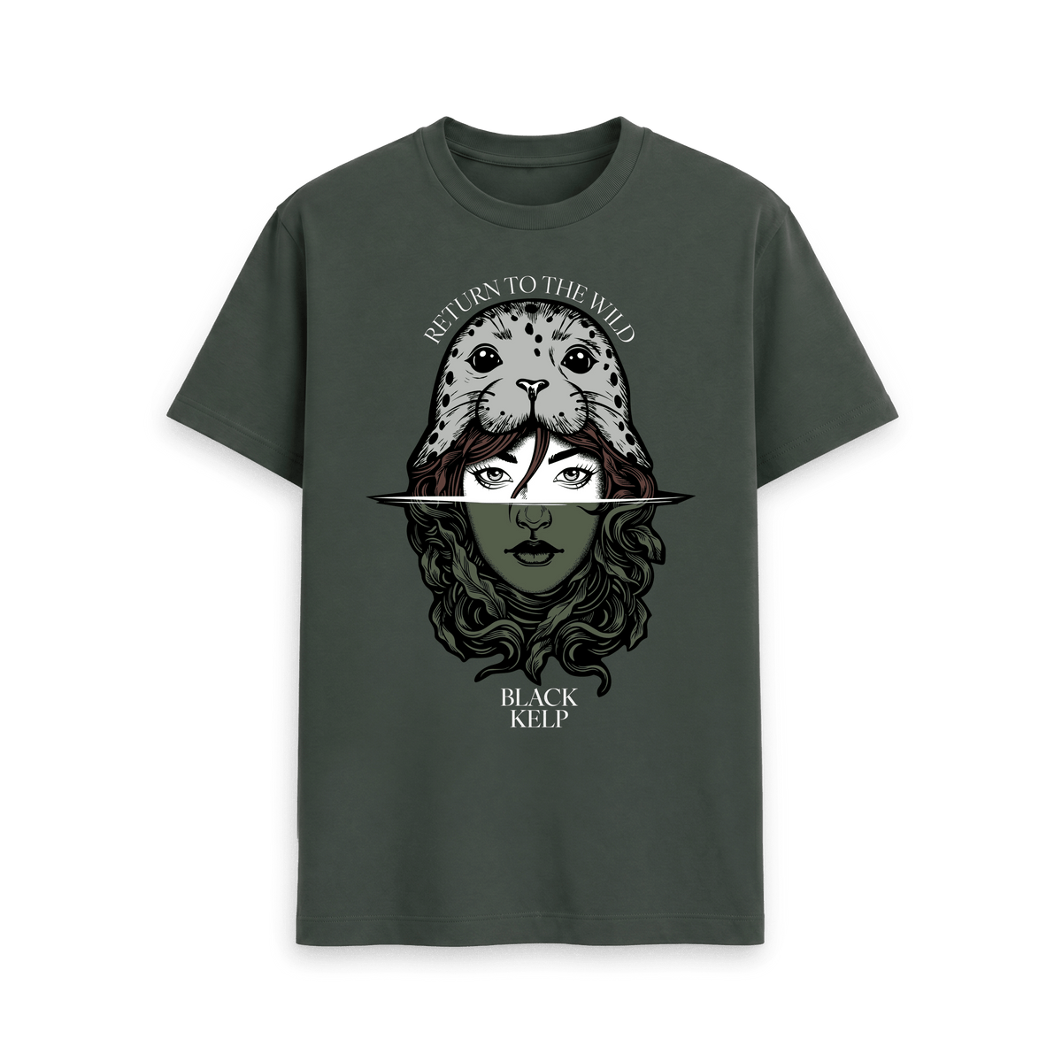 Dark Grey Printed T-shirt Front