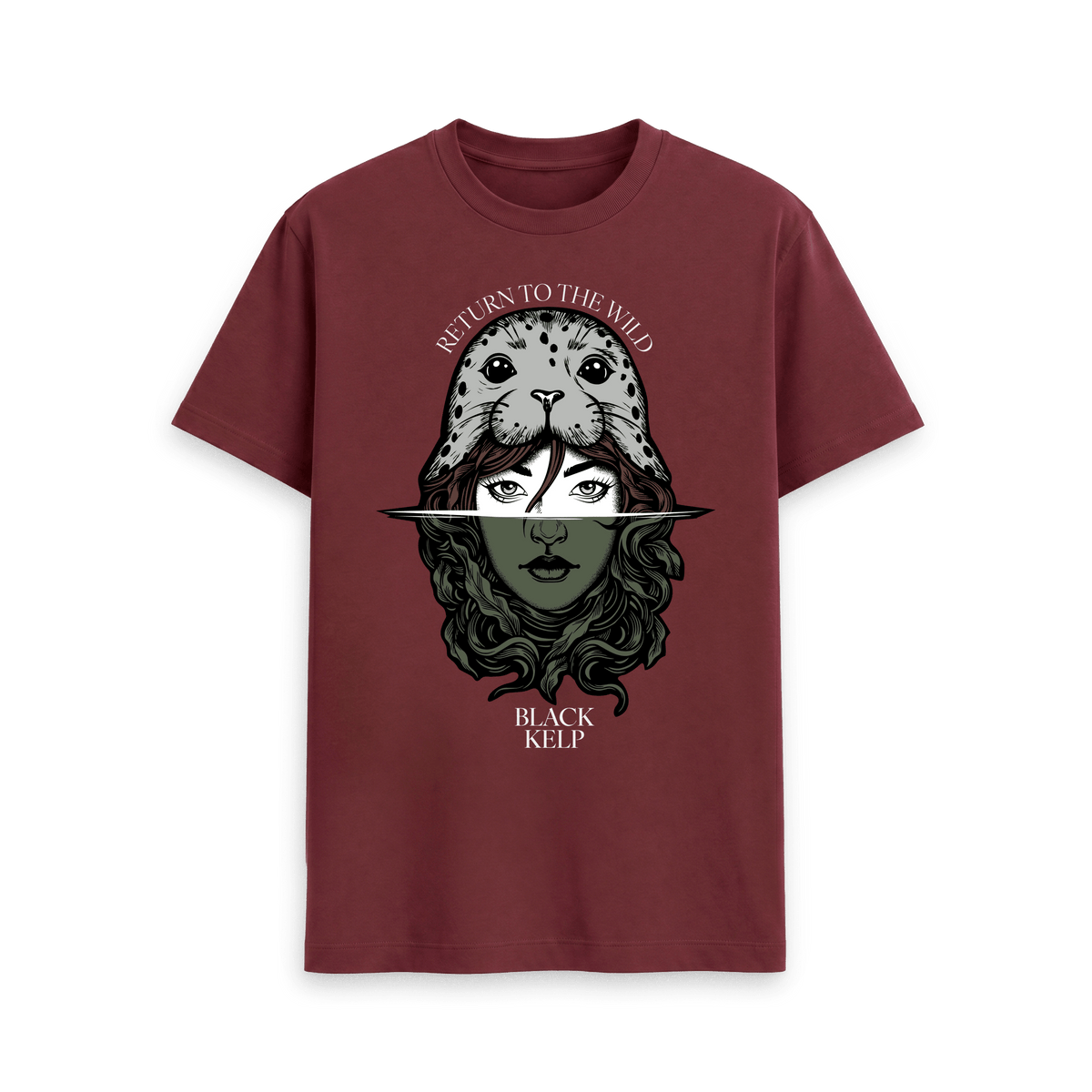 Red Wine Printed T-shirt Front