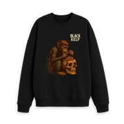 Black Printed Sweater Front