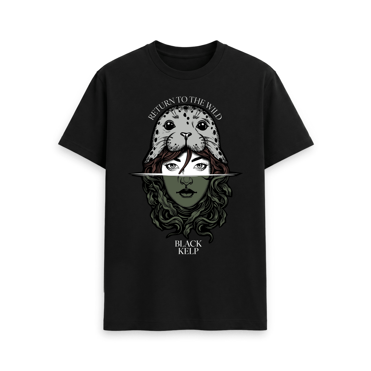 Black Printed T-shirt Front