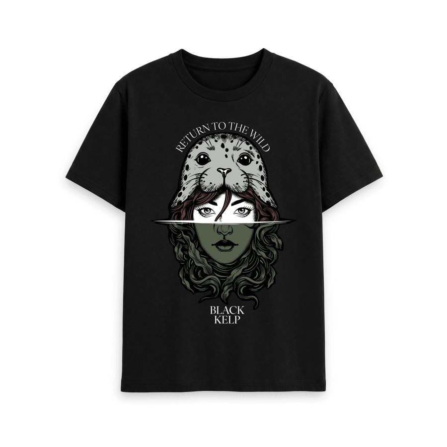 Black Printed T-shirt Front