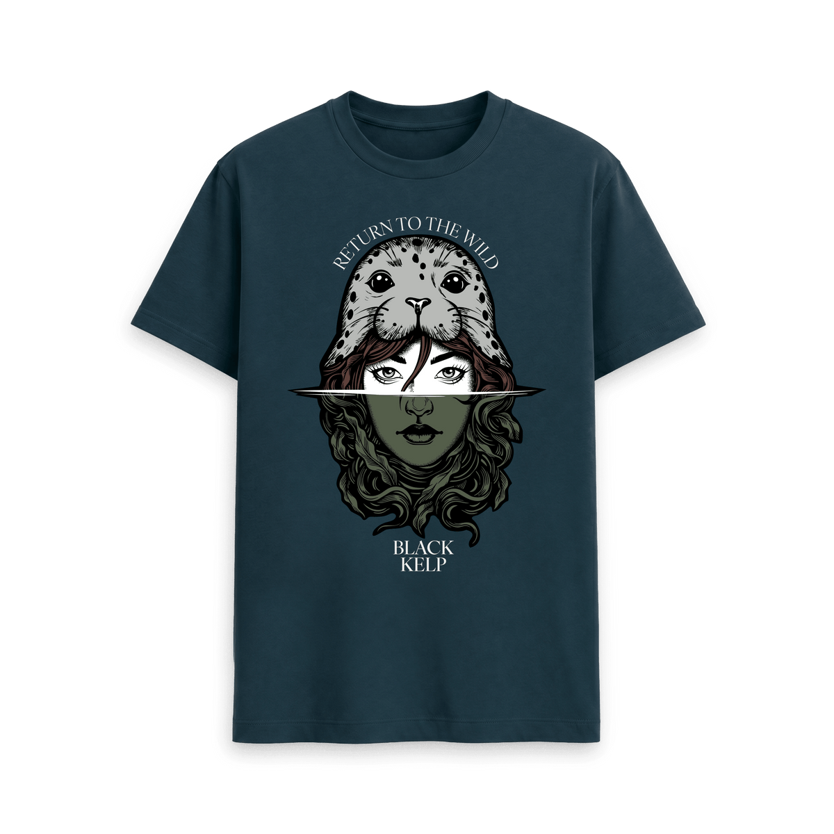 Denim Blue Printed T-shirt Front