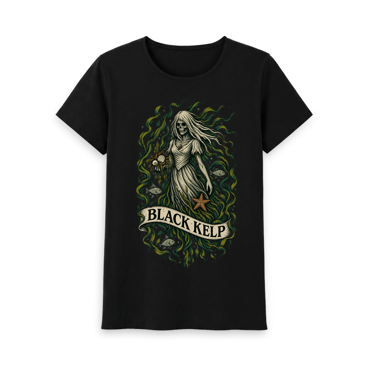 Black Recycled Printed T-Shirt Front