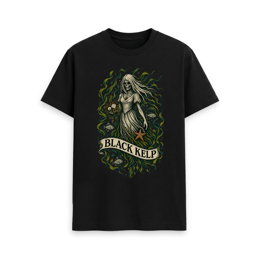 Black Recycled Printed T-Shirt Front