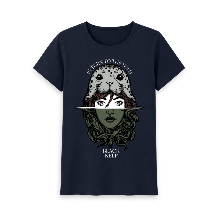 Navy Blue Printed T-shirt Front
