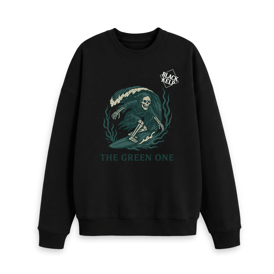 Black Printed Sweater Front